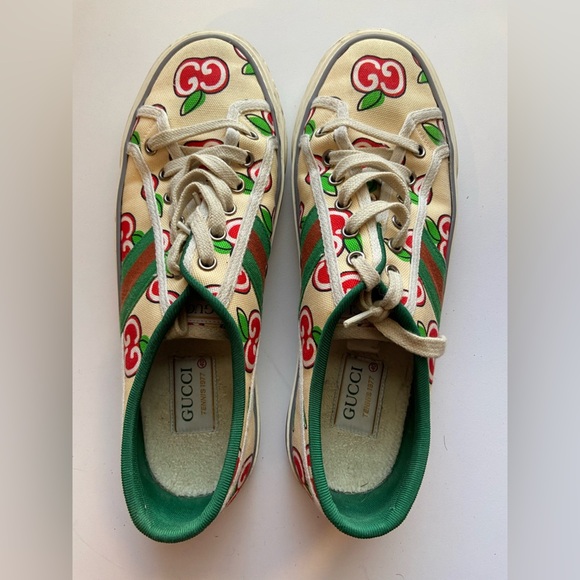 Gucci Tennis 1977 GG Apple Print Trainer Sneakers Size 10 / IT 40 - Picture 1 of 12